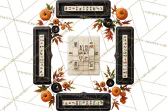 Halloween Mahjong Clipart, Spooky Mahjong Tiles PNG, Gothic Product Image 5
