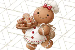 Christmas Gingerbread Clipart PNG, Cute Christmas Characters Product Image 5