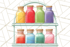 Rainbow Hair Stylist Clipart, Colorful Salon Tools PNG Product Image 4