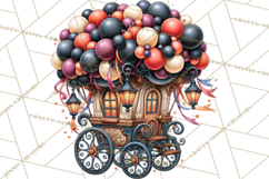 Gothic Halloween Carnival Clipart Haunted Circus PNG Product Image 5