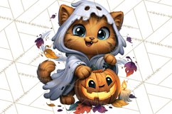 Cute Ghost Dogs And Cats Halloween PNG Clipart Product Image 5