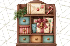 Christmas Mailroom Clipart, North Pole Santa Mail PNG Product Image 2