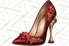 Christmas High Heel Clipart PNG, Whimsical Holiday Shoes Product Image 2