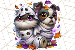 Cute Ghost Dogs And Cats Halloween PNG Clipart Product Image 2
