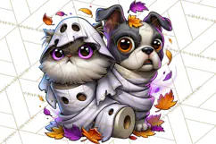 Cute Ghost Dogs And Cats Halloween PNG Clipart Product Image 2