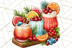 Christmas Cocktail Bar Clipart PNG Elements Product Image 2