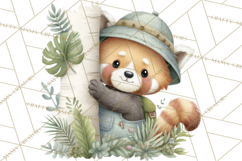 Cute Hiking Woodland Animals Adventure Clipart PNG Product Image 5
