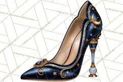 Christmas High Heel Clipart PNG, Whimsical Holiday Shoes Product Image 3