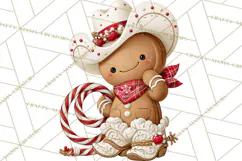 Christmas Gingerbread Clipart PNG, Cute Christmas Characters Product Image 3