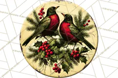 Vintage Christmas Round Signs Clipart, Rustic Metal Product Image 3