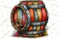 Christmas Wine Night Clipart PNG, Alcohol Christmas Png Product Image 4