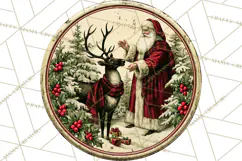Vintage Christmas Round Signs Clipart, Rustic Metal Product Image 4