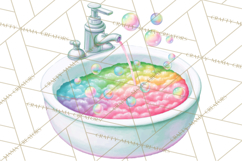 Rainbow Hair Stylist Clipart, Colorful Salon Tools PNG Product Image 3