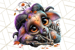 Animal Skeleton Halloween PNG Clipart Set Product Image 4