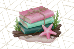Beach Reading Clipart Coastal Book PNG Graphics Product Image 3