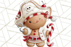 Christmas Gingerbread Clipart PNG, Cute Christmas Characters Product Image 4