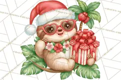 Christmas Characters PNG, Tropical Christmas Clipart Product Image 4