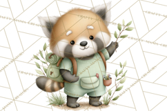 Cute Hiking Woodland Animals Adventure Clipart PNG Product Image 3