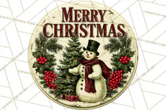 Vintage Christmas Round Signs Clipart, Rustic Metal Product Image 5