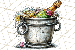 Christmas Wine Night Clipart PNG, Alcohol Christmas Png Product Image 5