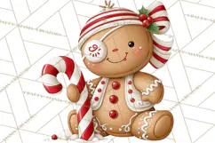 Christmas Gingerbread Clipart PNG, Cute Christmas Characters Product Image 5
