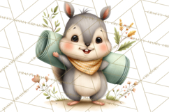 Cute Hiking Woodland Animals Adventure Clipart PNG Product Image 4