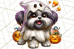 Cute Ghost Dogs And Cats Halloween PNG Clipart Product Image 5