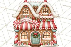 Downtown Gingerbread Town Buildings Clipart PNG Product Image 2