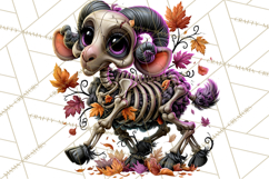 Animal Skeleton Halloween PNG Clipart Set Product Image 2