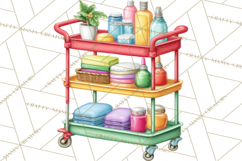 Rainbow Hair Stylist Clipart, Colorful Salon Tools PNG Product Image 5