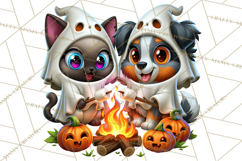 Cute Ghost Dogs And Cats Halloween PNG Clipart Product Image 2