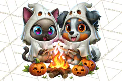 Cute Ghost Dogs And Cats Halloween PNG Clipart Product Image 2