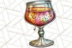 Christmas Wine Night Clipart PNG, Alcohol Christmas Png Product Image 2