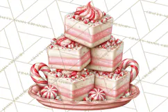 Peppermint Christmas Bakery Clipart PNG, Candy Cane Sweets Product Image 2