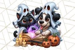 Cute Ghost Dogs And Cats Halloween PNG Clipart Product Image 2