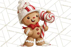 Christmas Gingerbread Clipart PNG, Cute Christmas Characters Product Image 2