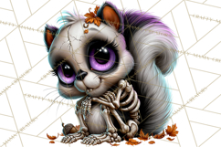 Animal Skeleton Halloween PNG Clipart Set Product Image 3