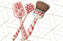 Peppermint Christmas Bakery Clipart PNG, Candy Cane Sweets Product Image 3
