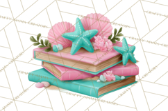 Beach Reading Clipart Coastal Book PNG Graphics Product Image 2