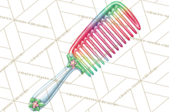 Rainbow Hair Stylist Clipart, Colorful Salon Tools PNG Product Image 2