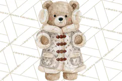 Christmas Teddy Bear Clipart PNG Watercolor Holiday Bears Product Image 3