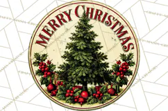 Vintage Christmas Round Signs Clipart, Rustic Metal Product Image 3