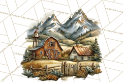 Rustic Homestead Living Clipart | Farm Cabin Png Designs Product Image 3