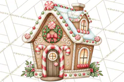 Downtown Gingerbread Town Buildings Clipart PNG Product Image 4