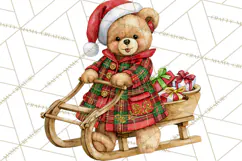 Christmas Teddy Bear Clipart PNG Watercolor Holiday Bears Product Image 4