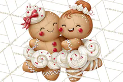 Christmas Gingerbread Clipart PNG, Cute Christmas Characters Product Image 4