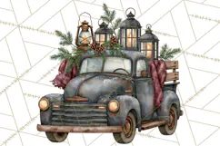 Vintage Truck Christmas PNG Product Image 4