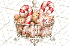 Peppermint Christmas Bakery Clipart PNG, Candy Cane Sweets Product Image 4