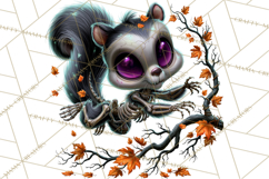 Animal Skeleton Halloween PNG Clipart Set Product Image 4