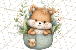 Cute Hiking Woodland Animals Adventure Clipart PNG Product Image 3